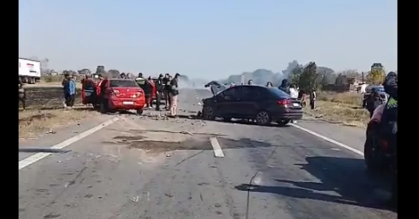 Una cortina de humo por la quema de pastizales ocasionó un choque en cadena en la Ruta 38