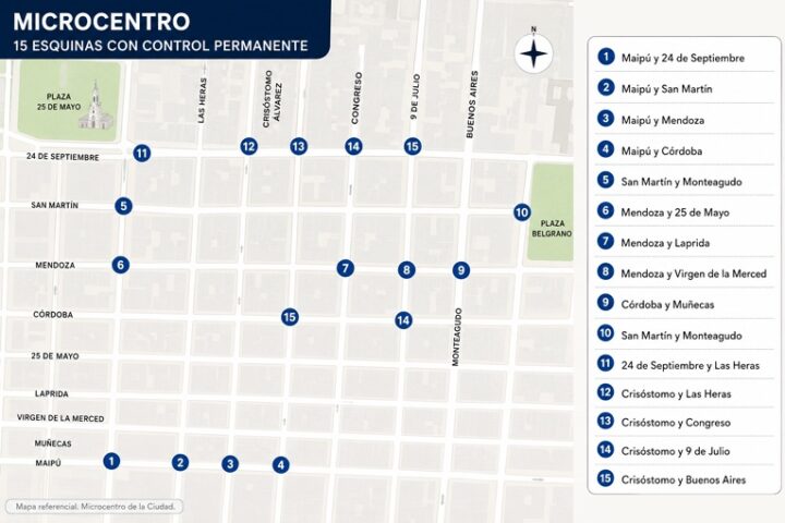 Estas son las 15 esquinas en las que habrá control de la Policía tras la final